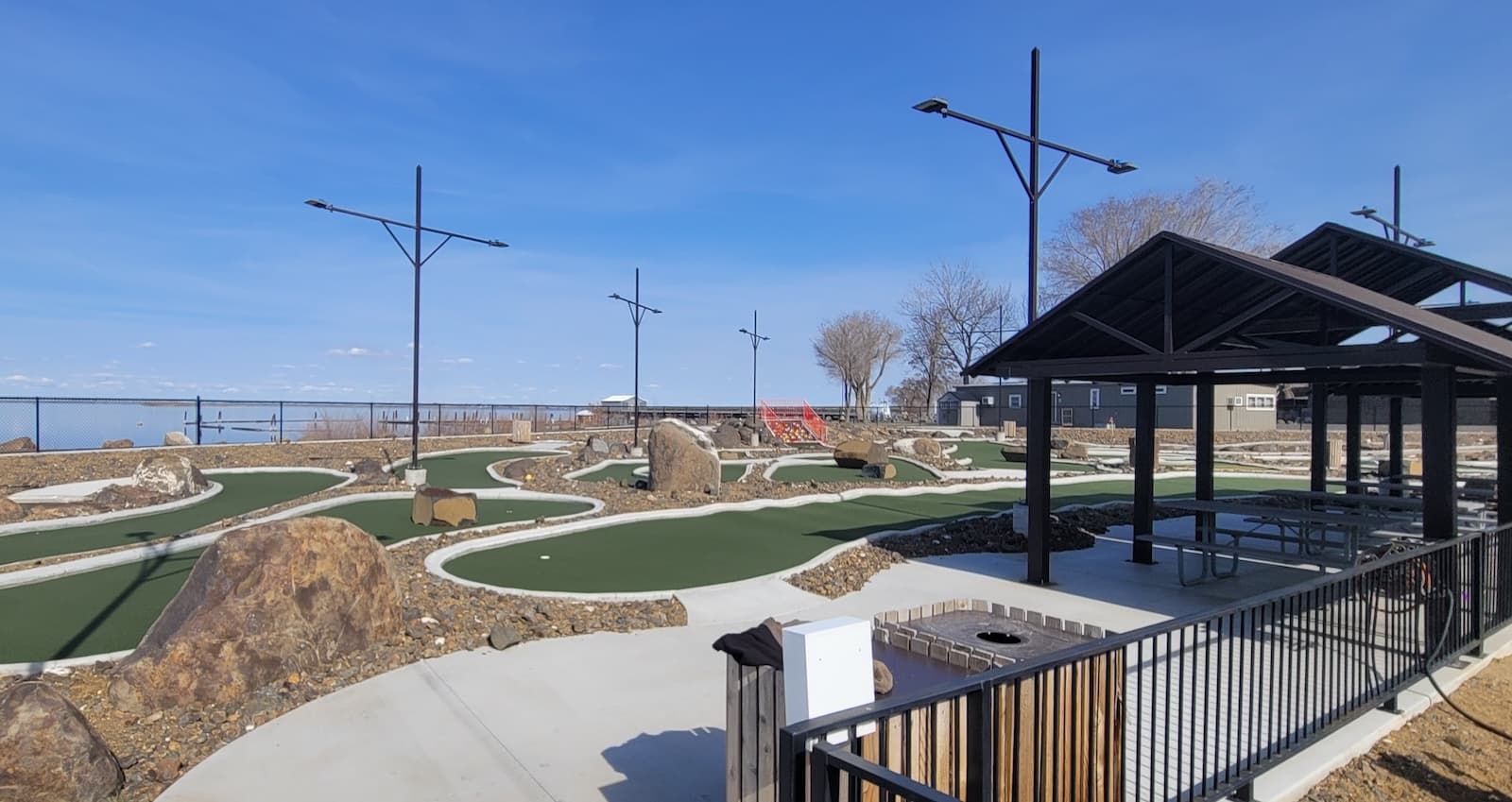 The lakeside miniature golf course